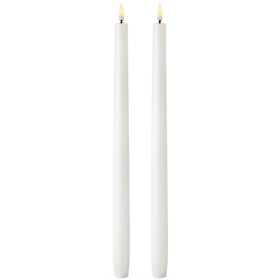  LED Stabkerze Nordic White 2-er Set, 2,3x35 Cm