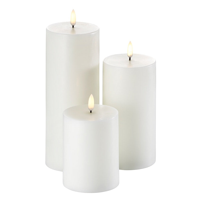  Stumpenkerze Led Nordic White, 5 X 7,5 Cm