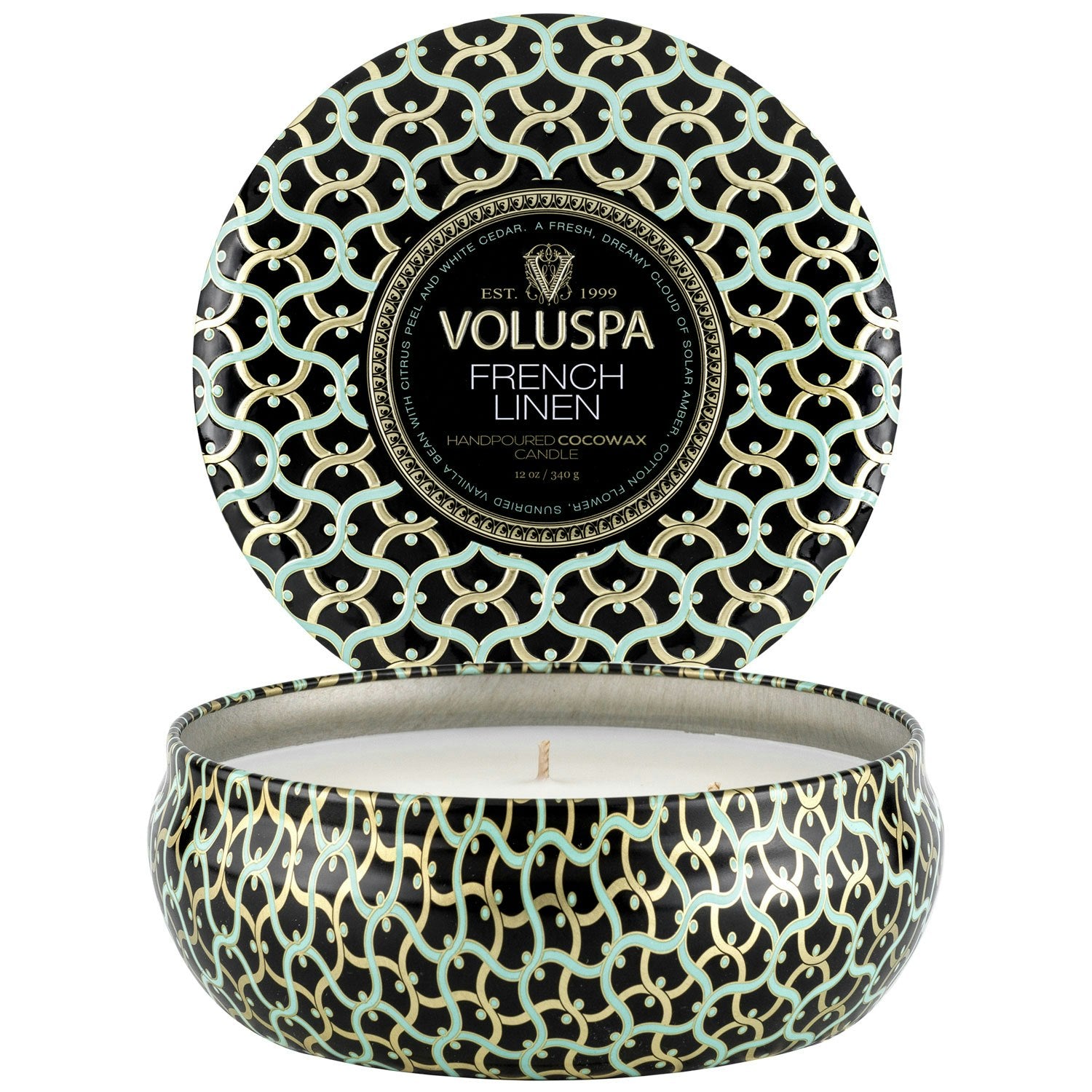 Voluspa Maison 3-Wick Tin Duftkerze, French Linen