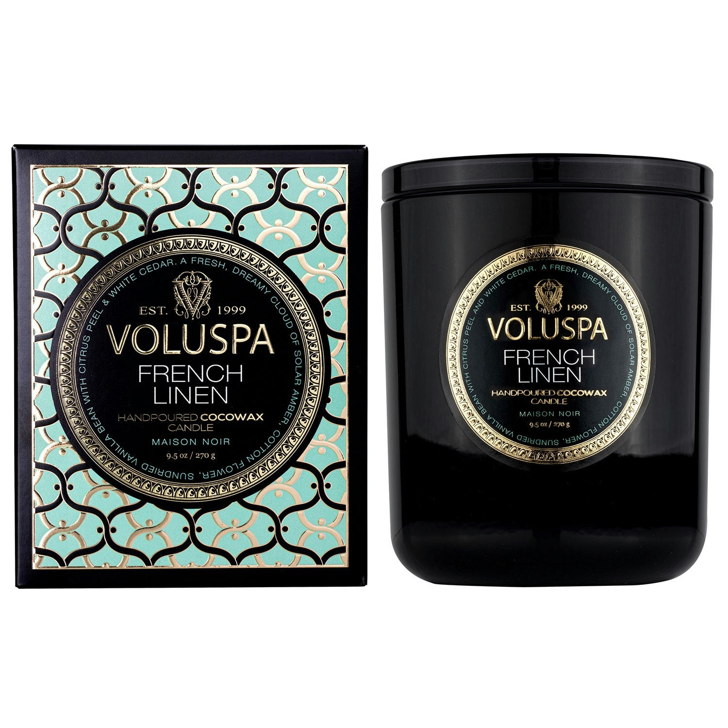 Voluspa Maison Classic Boxed Duftkerze, French Linen