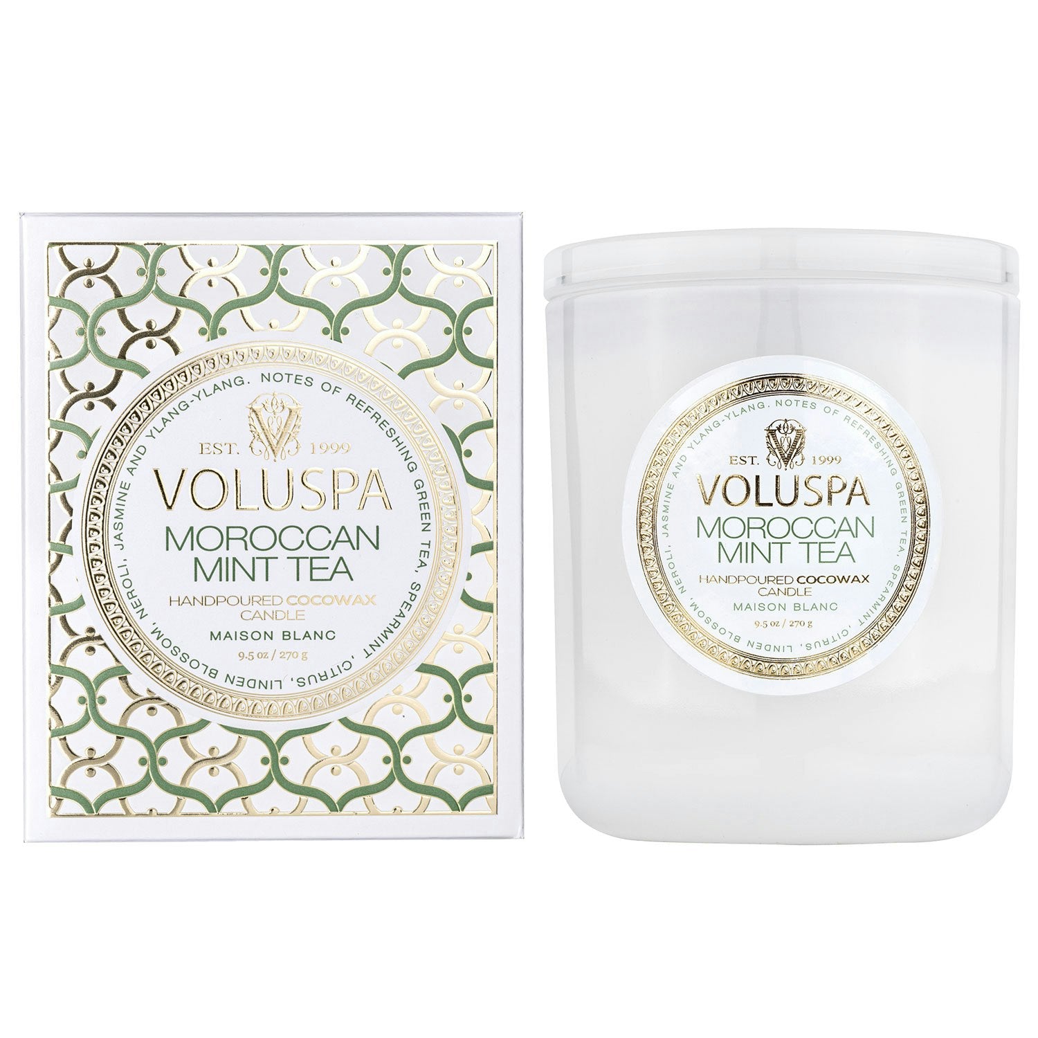 Voluspa Maison Classic Boxed Duftkerze, Moroccan Mint Tea