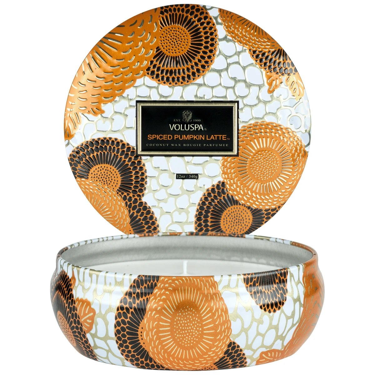Voluspa Spiced-Pumpkin-Latte-Seasonal-3-Docht-Schale- Duftkerze