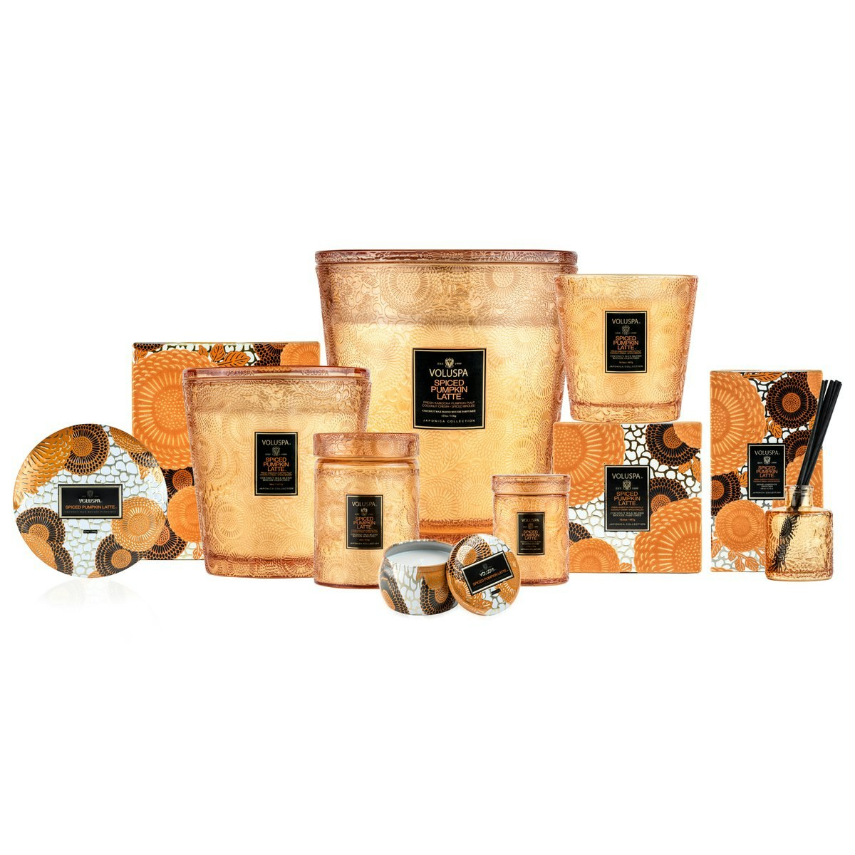 Voluspa Spiced-Pumpkin-Latte-Seasonal-3-Docht-Schale- Duftkerze